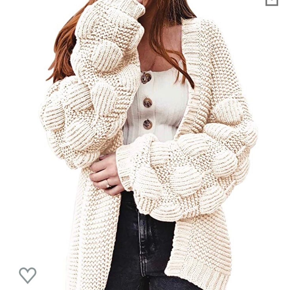 Oversized Chunky Pom Pom Cardigan